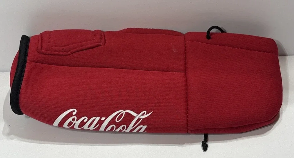 Vintage Coca-Cola Zippered Red Hoodie Bottle Drink Cooler Koozie Soda Promo